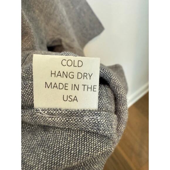 Oversized Linen Blend Gray Poncho V Neck XS/S - Picture 5 of 8